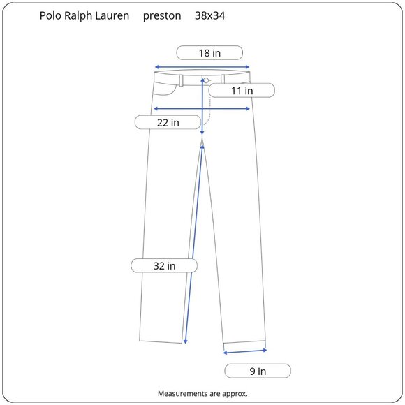 Polo by Ralph Lauren Preston Flat Front Pants Khaki Men’s Size 38 100% Cotton - Picture 3 of 11